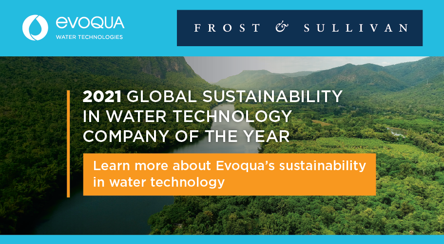 Evoqua Honored with Frost & Sullivan's Global Company of the Year Award for Sustainability in the Water Technology Market